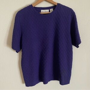 Vintage Alfred Dunner Purple Knit Sweater Shirt Small